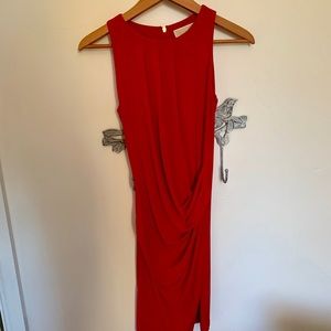 Michael Kors red draped dress